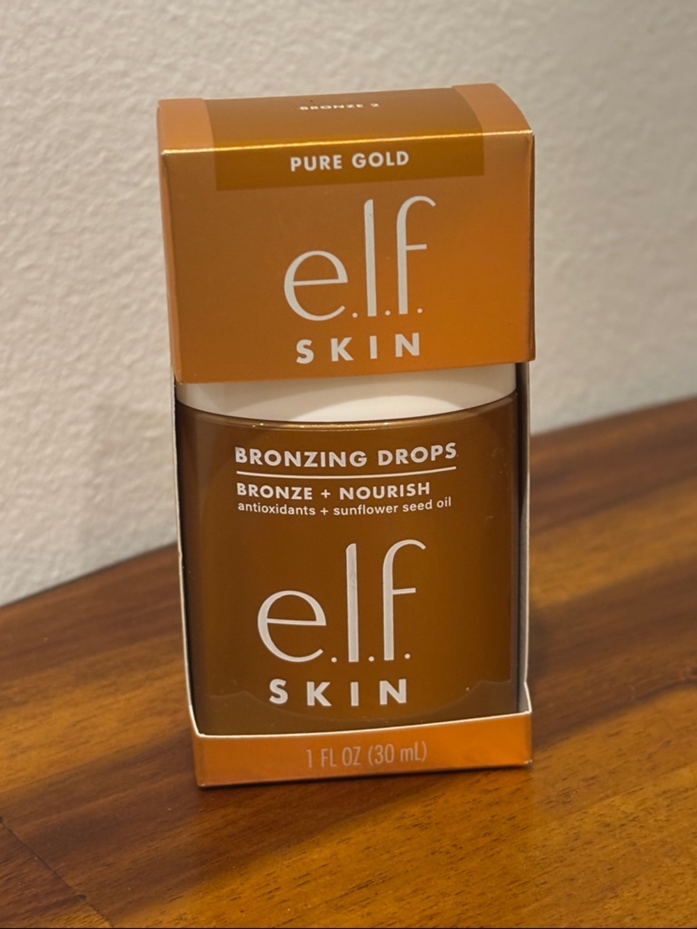 ELF Skin Bronzing Drops Pure Gold, New in Box
